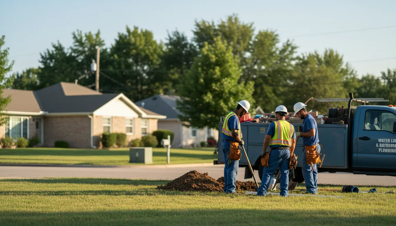 Residential water line and bathroom plumbing service in Kent, IL